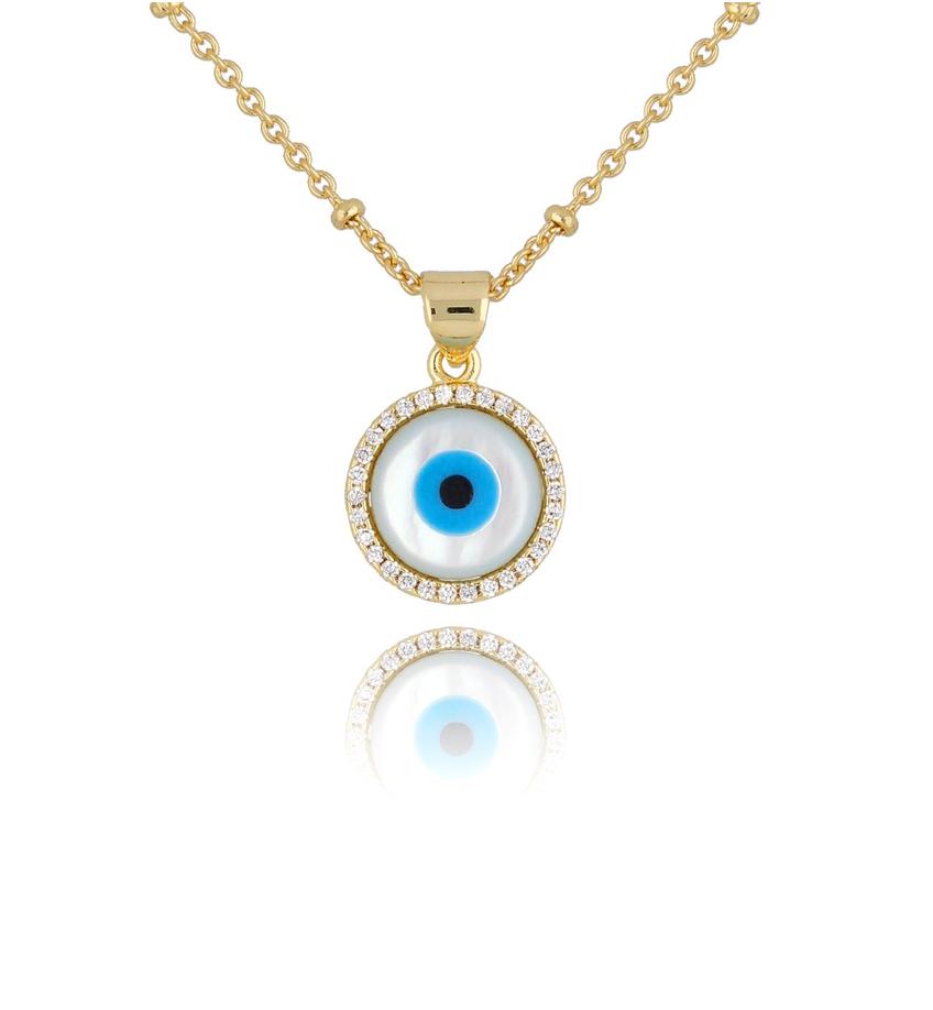Naszyjnik złoty okrągły z okiem Evile Eye NRG0461