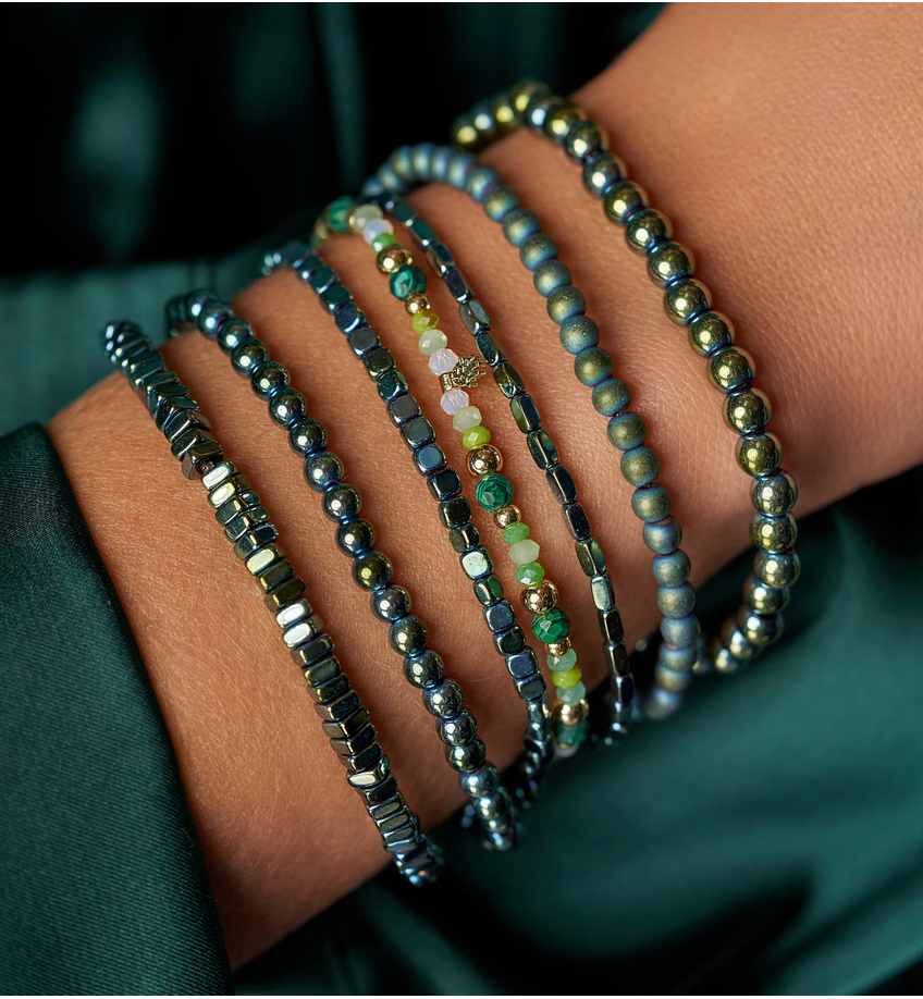 Bransoletka z zielonymi hematytami Green Treasure BTW2352