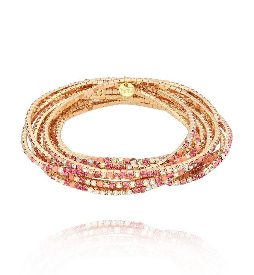 Bransoletka z brzoskwiniowy kryształkami Luminous Crystal BSC2046