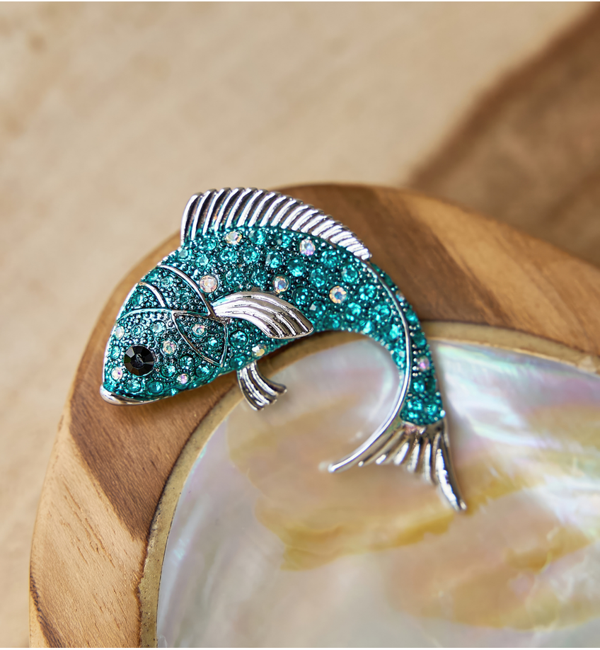 Broszka z niebieską rybką Poisson Blue BRSS0073