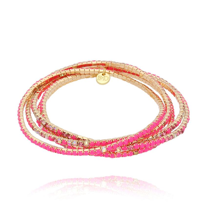 Bransoletka z różowymi kryształkami Luminous Crystal BSC2042