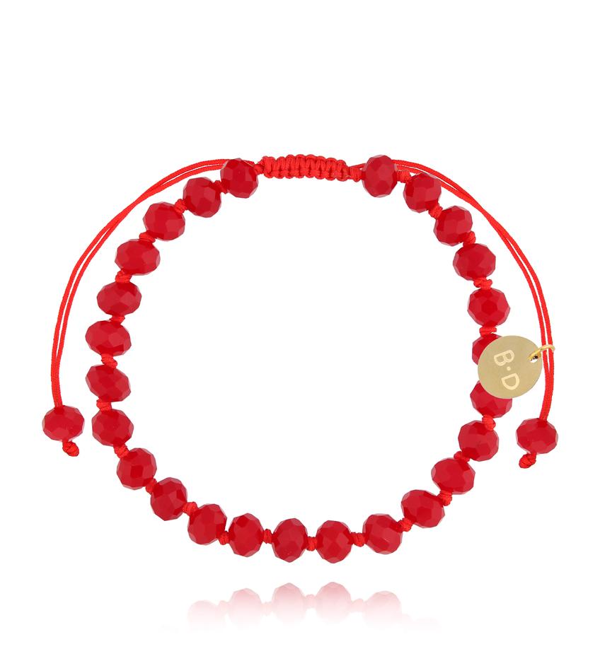 Bransoletka z czerwonymi kryształkami Glass BSH0160