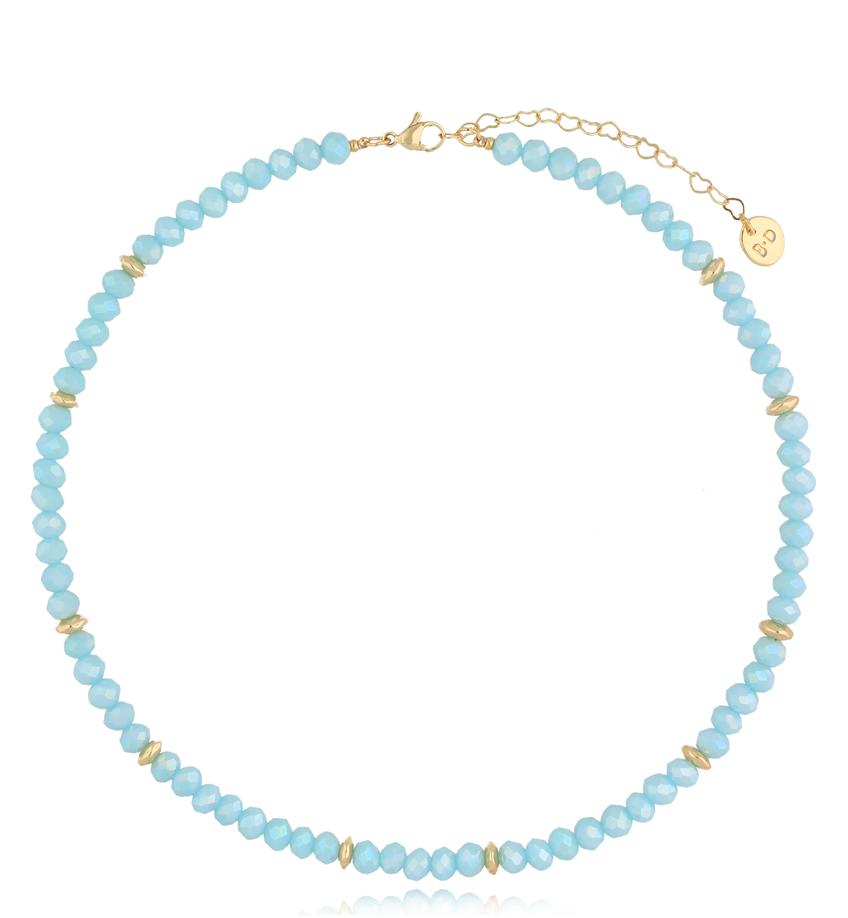Naszyjnik z błękitnymi kryształkami Clear Sky NCY0036