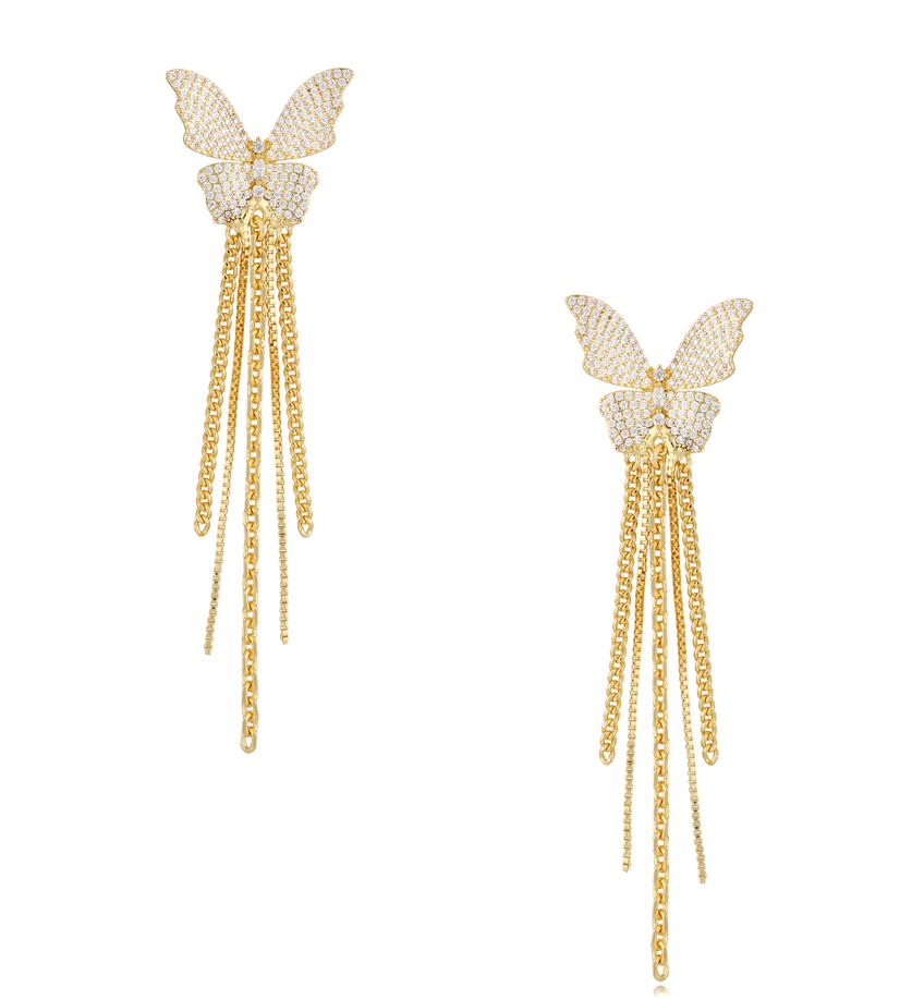 Kolczyki ze złotymi motylami Golden Butterfly KSS1229