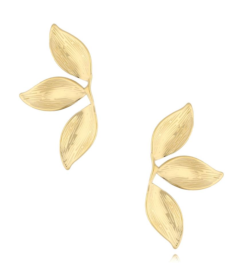 Kolczyki liście złote Leaf KSA2124