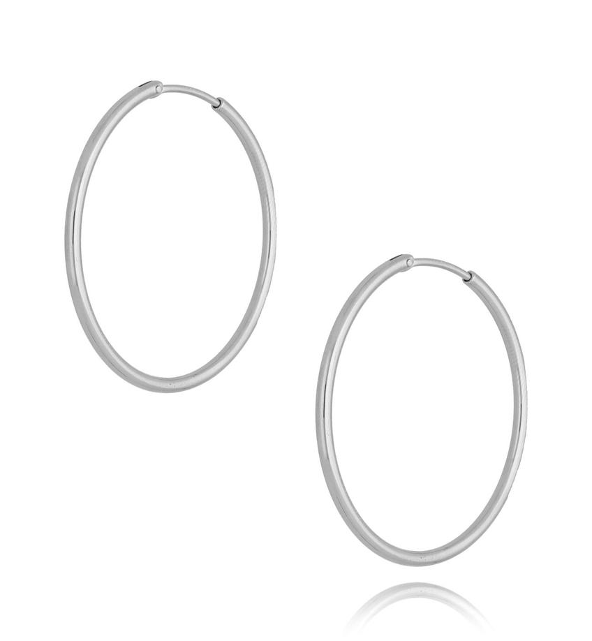 Kolczyki srebrne koła ze stali szlachetnej 40mm KSA0204