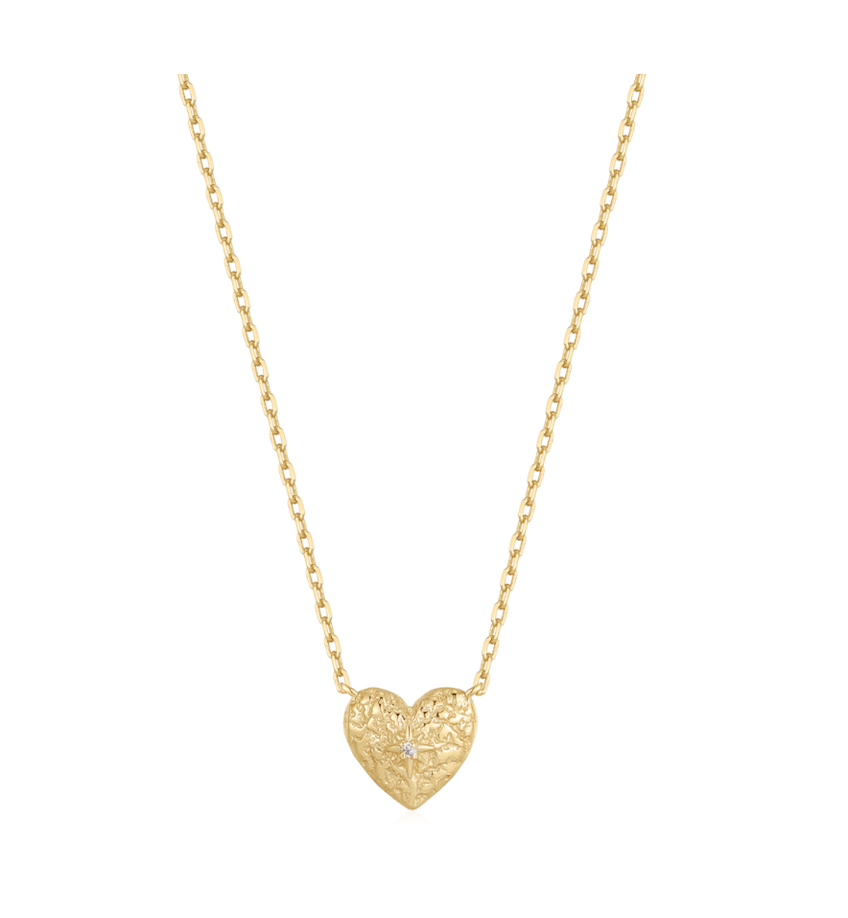 Naszyjnik złoty z sercem Wanderlust Gems NFA0039