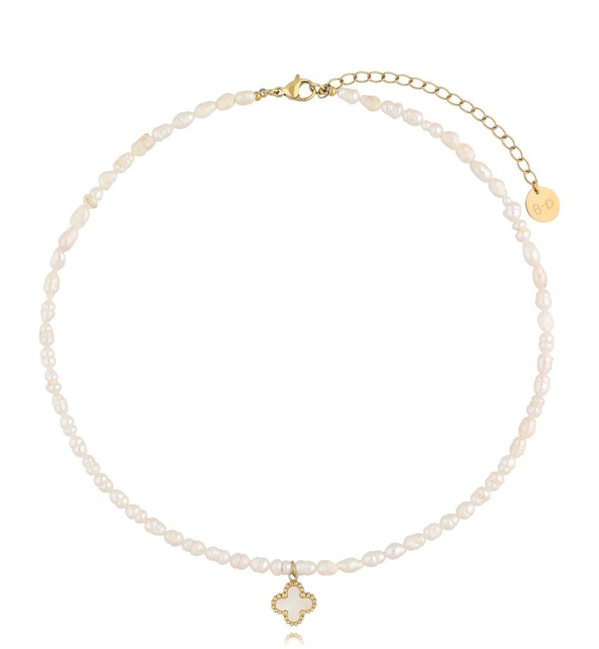 Naszyjnik z perłami i i koniczynką Celestial Pearl NPE0220