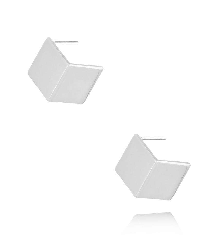 Kolczyki srebrne kwadraty Fashionable Squares KRG0995