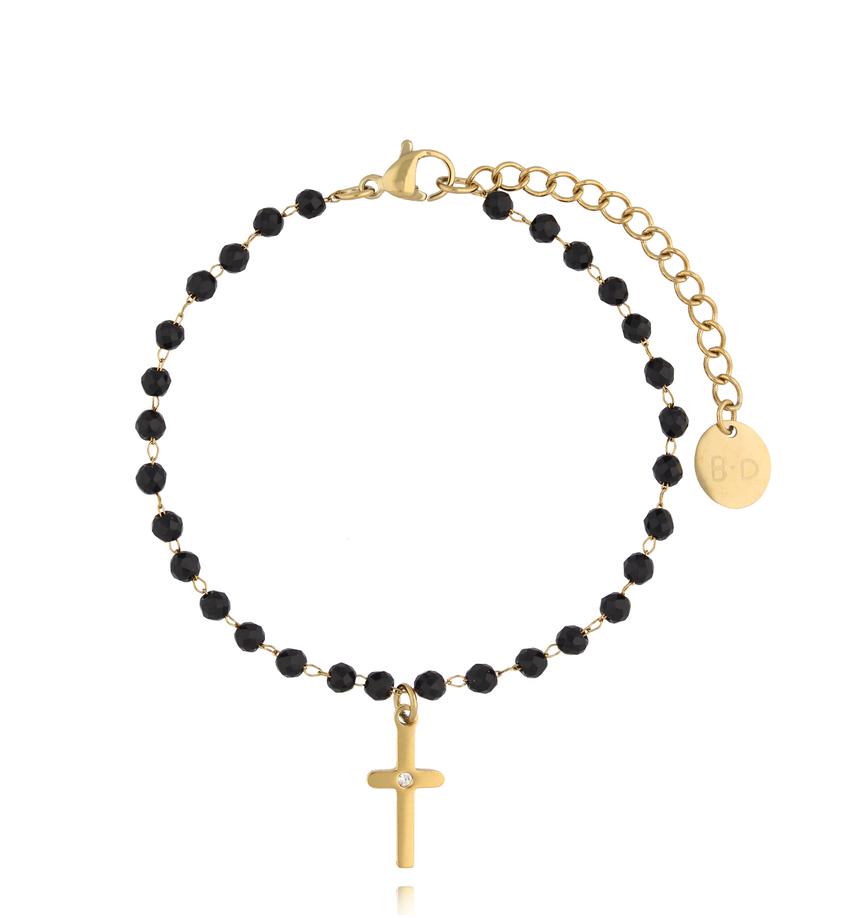 Bransoletka z krzyżykiem Black Velvet BSY0069