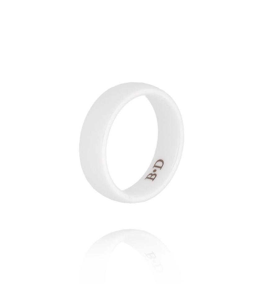 Obrączka z ceramiki biała PFE0087