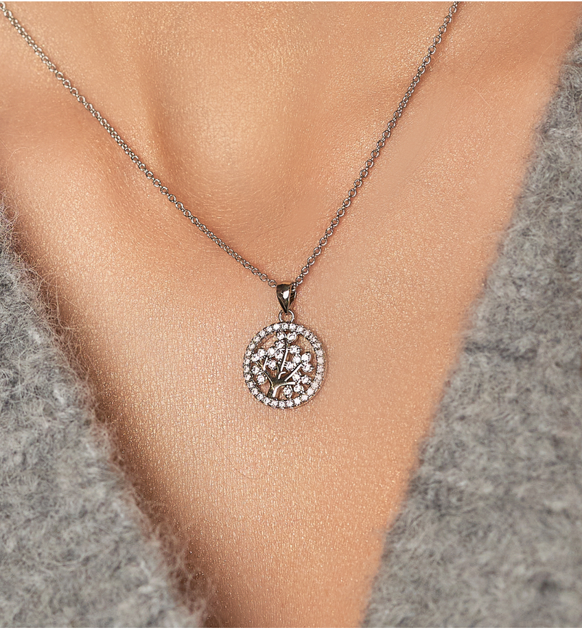 Naszyjnik srebrny z drzewkiem Glam Charms NS0288