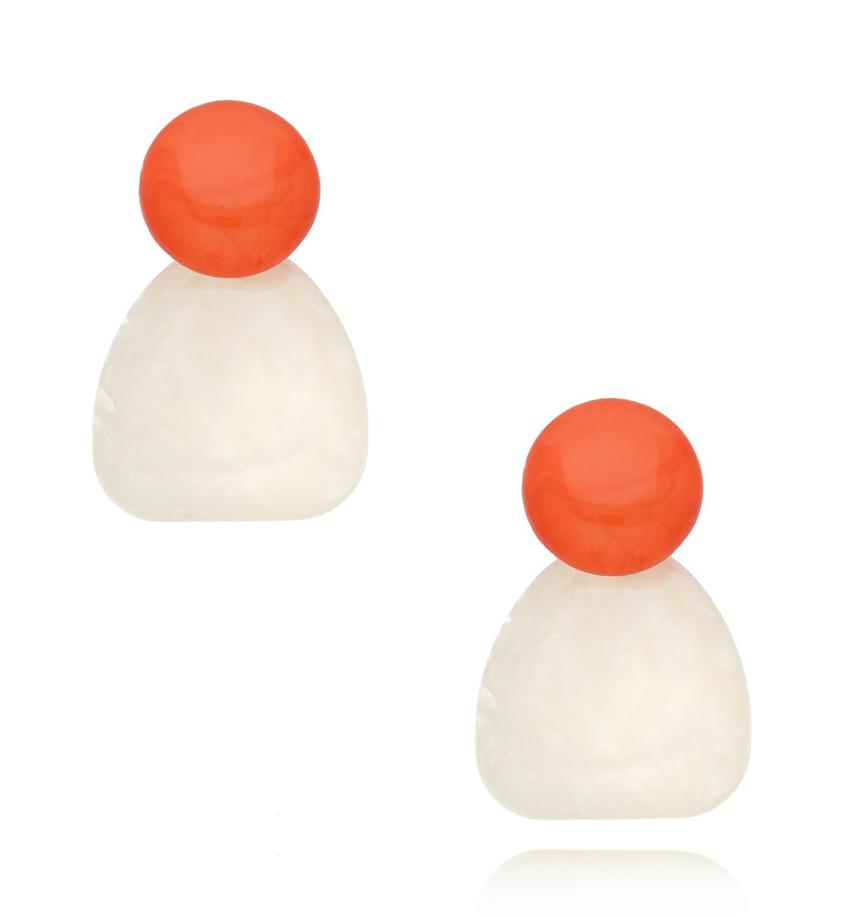 Kolczyki pomarańczowo białe Kigoma KZA0138