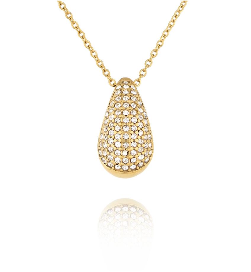 Naszyjnik z kroplą z cyrkoniami złoty Crystal Raindrop NSA1275