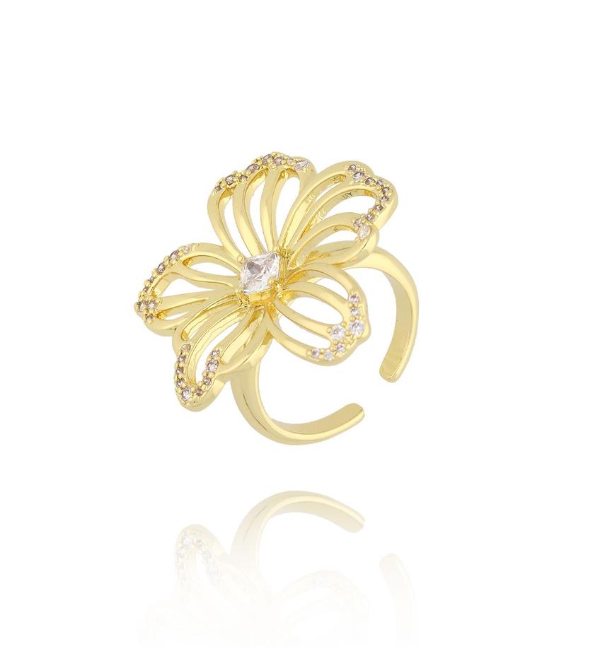 Pierścionek złoty z kwiatkiem Sunlit Blossom PRG0298