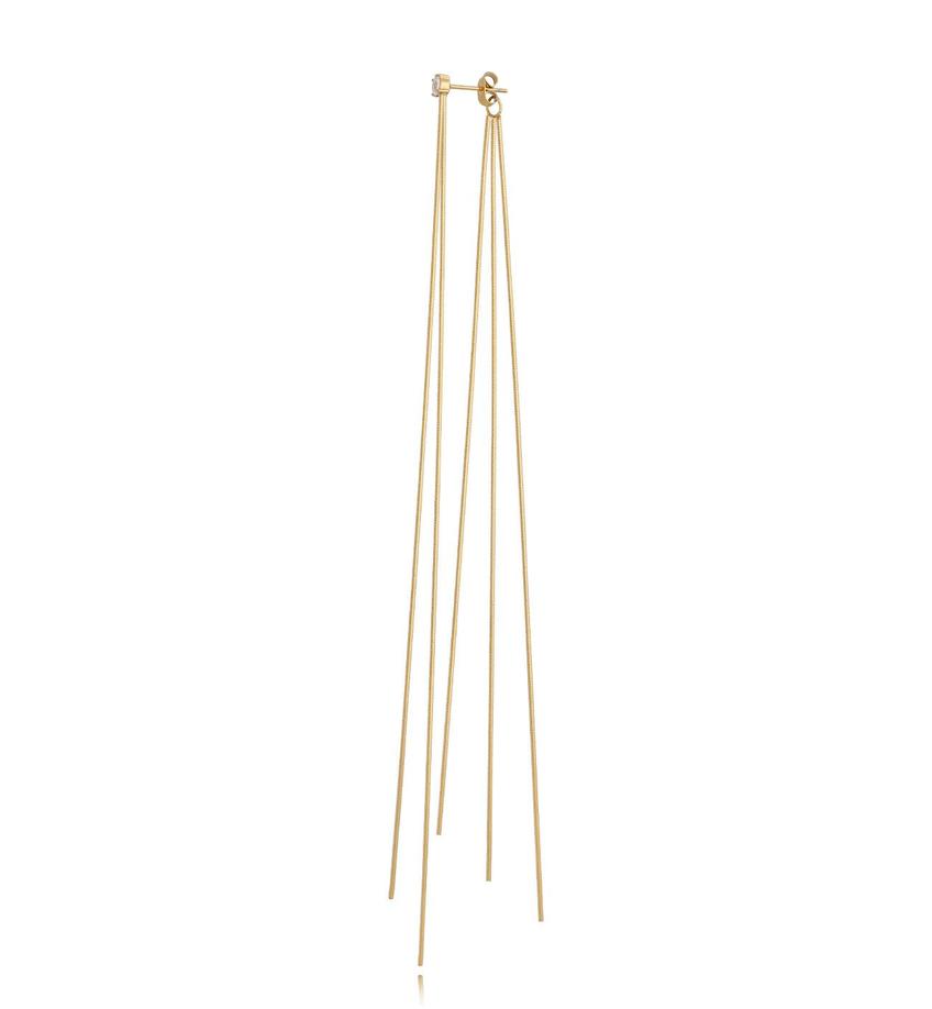 Kolczyk złoty podwójny Long Chains KSA0747