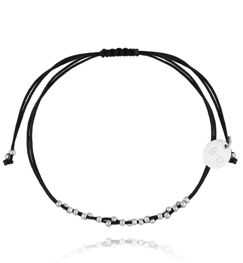 Bransoletka czarno srebrna z kuleczkami Get Lucky BGL0893