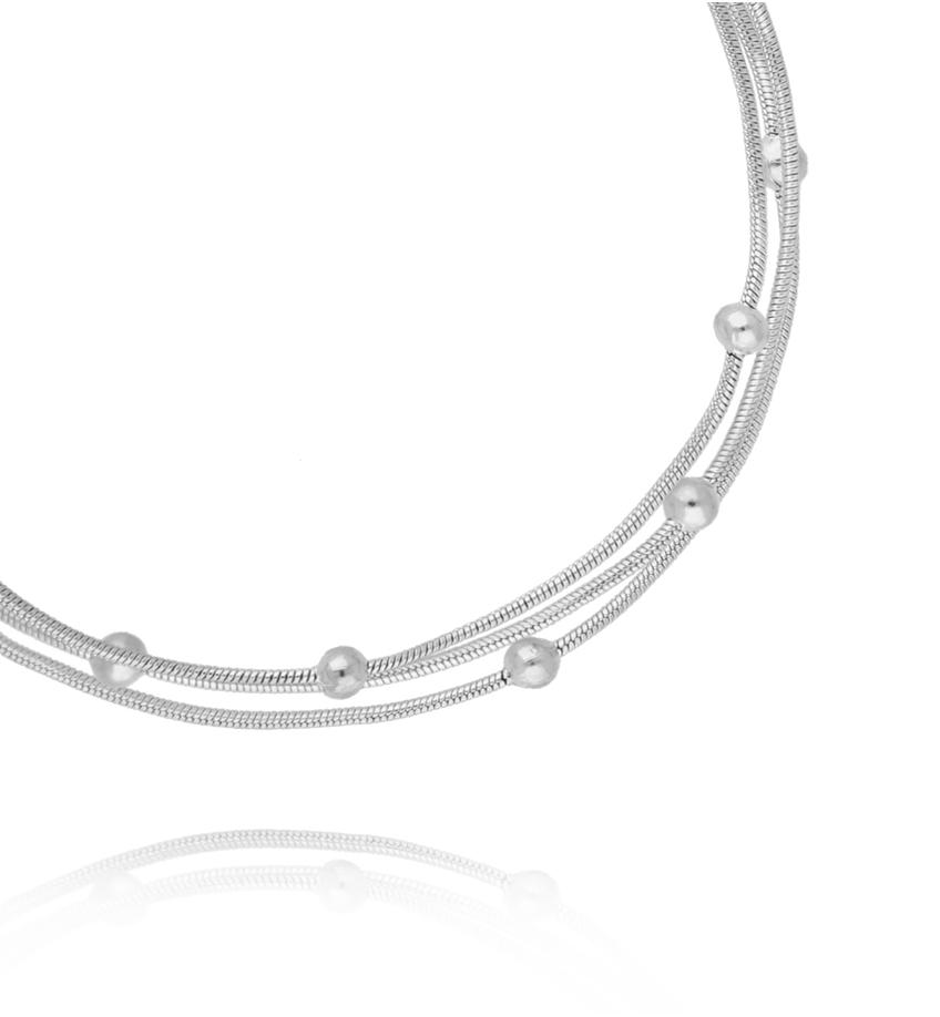 Bransoletka srebrna z kuleczkami BSY0298