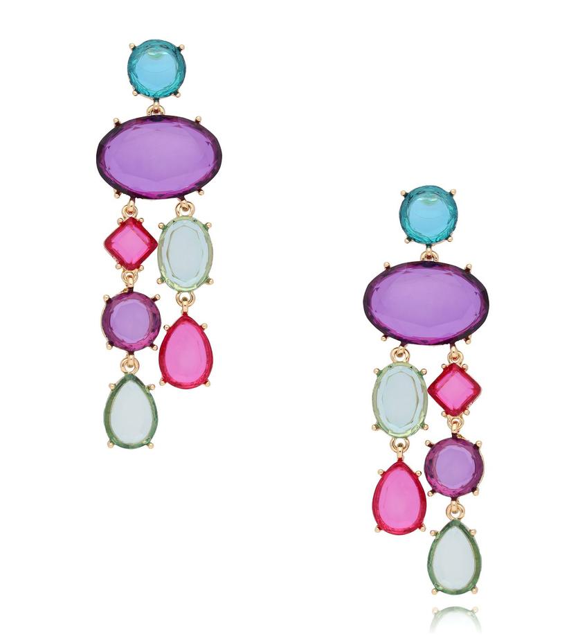 Kolczyki z kolorowymi kryształami Fiesta Gems KFF0269