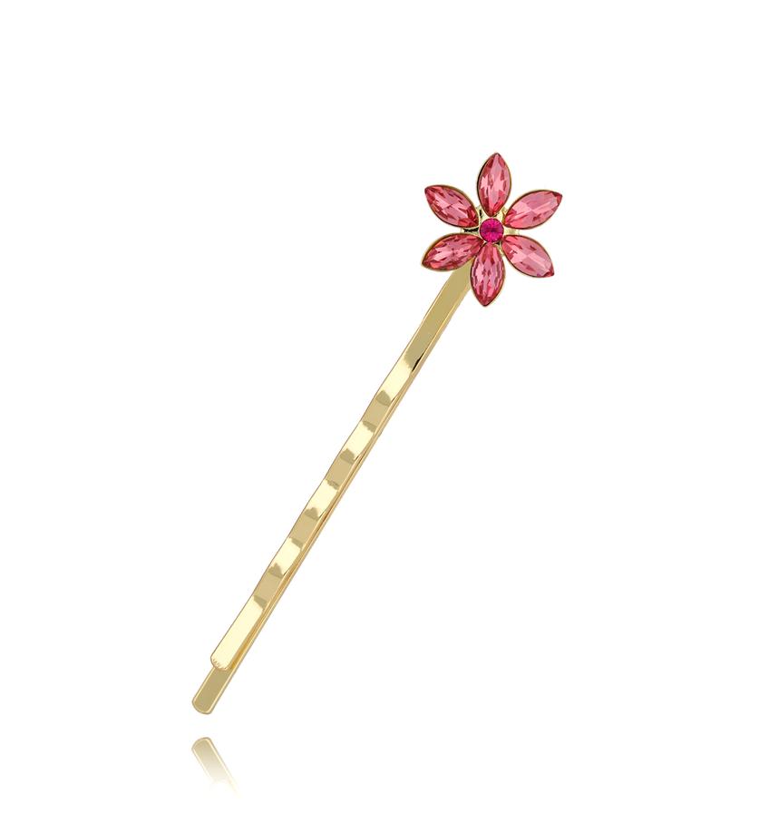 Wsuwka do włosów z różowym kwiatuszkiem Flor SSS0017