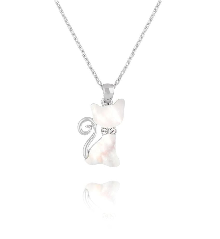 Naszyjnik srebrny z kotkiem Glam Charms NS0280