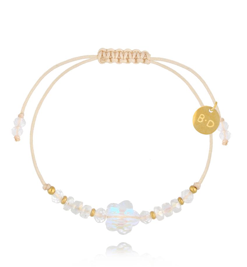 Bransoletka z połyskującym kwiatuszkiem White Flower BGL0858