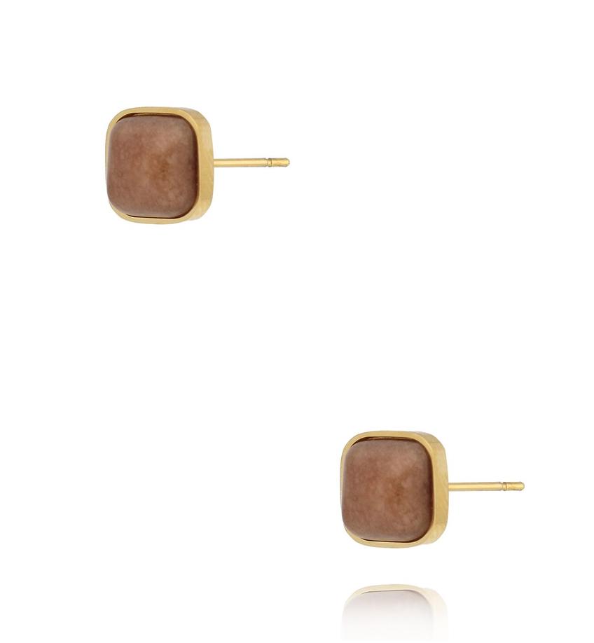 Kolczyk kwadraciki Mocha Mousse KSA2347