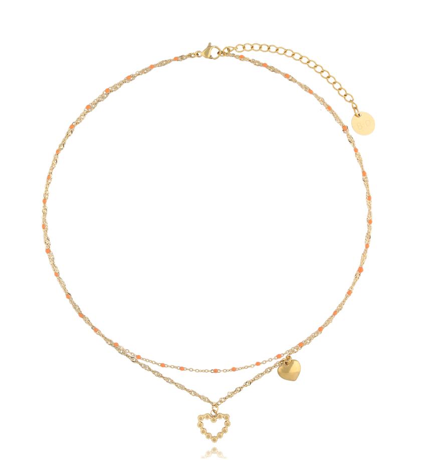 Naszyjnik z pomarańczowym serduszkiem Orange Heart NSY0103