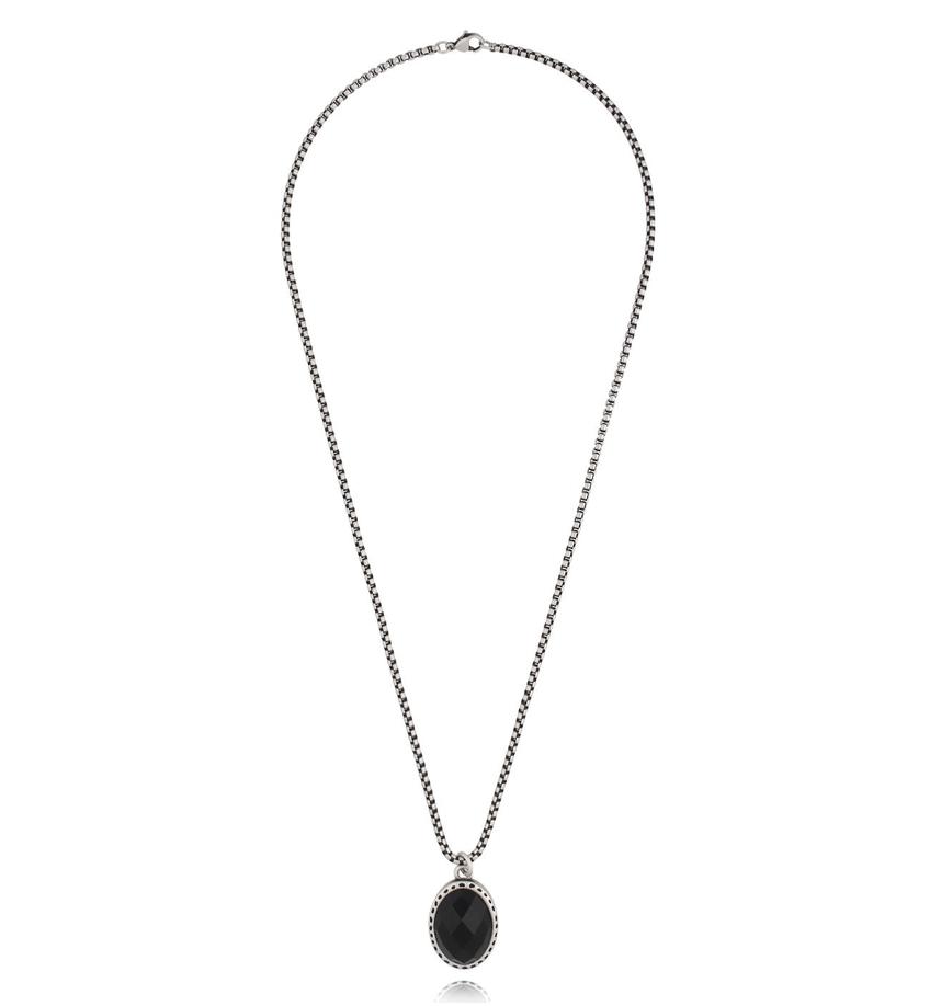 Naszyjnik z czarną zawieszka unisex NMITC0193