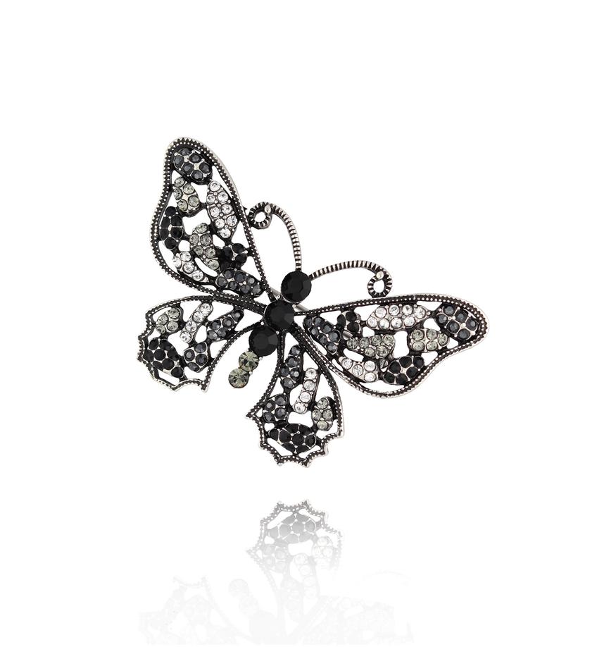 Broszka z czarnym motylem Night Butterfly BRSS0217