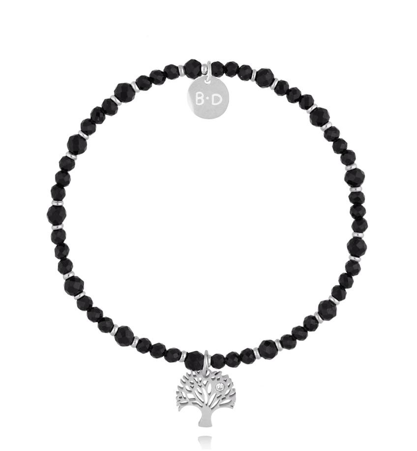 Bransoletka z czarnymi turmalinami i drzewkiem Dark Harmony BTW2885