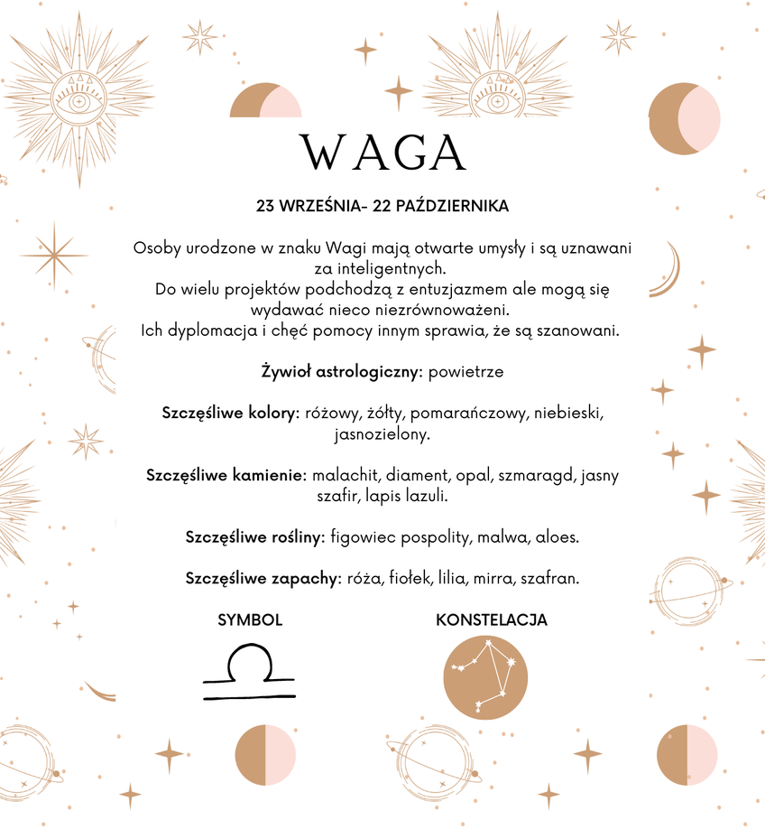 Bransoletka srebrna znak zodiaku WAGA BSE0103