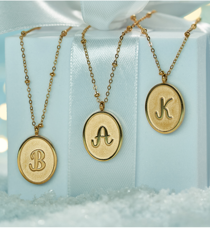Naszyjnik złoty z literką K Vintage Alphabet NSA0483