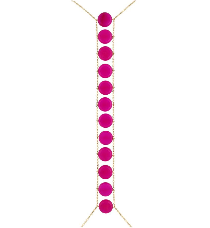 Naszyjnik na ciało fuksja body chain Trinidad NSA0930