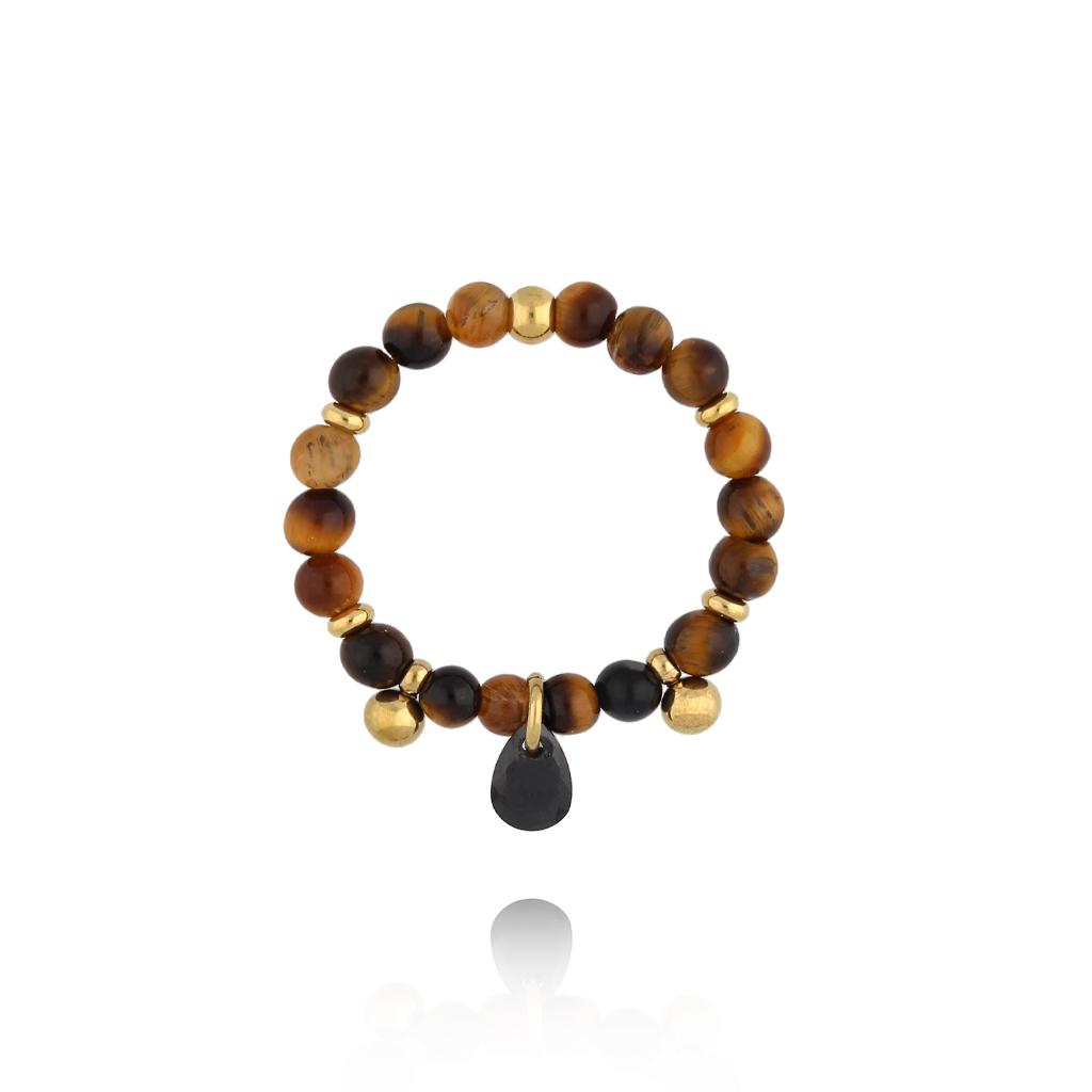 ド*ツ様 4175 pebble 900mm×580mm new Pierścionek elastyczny brązowy z tygrysim okiem PSC0769 – By