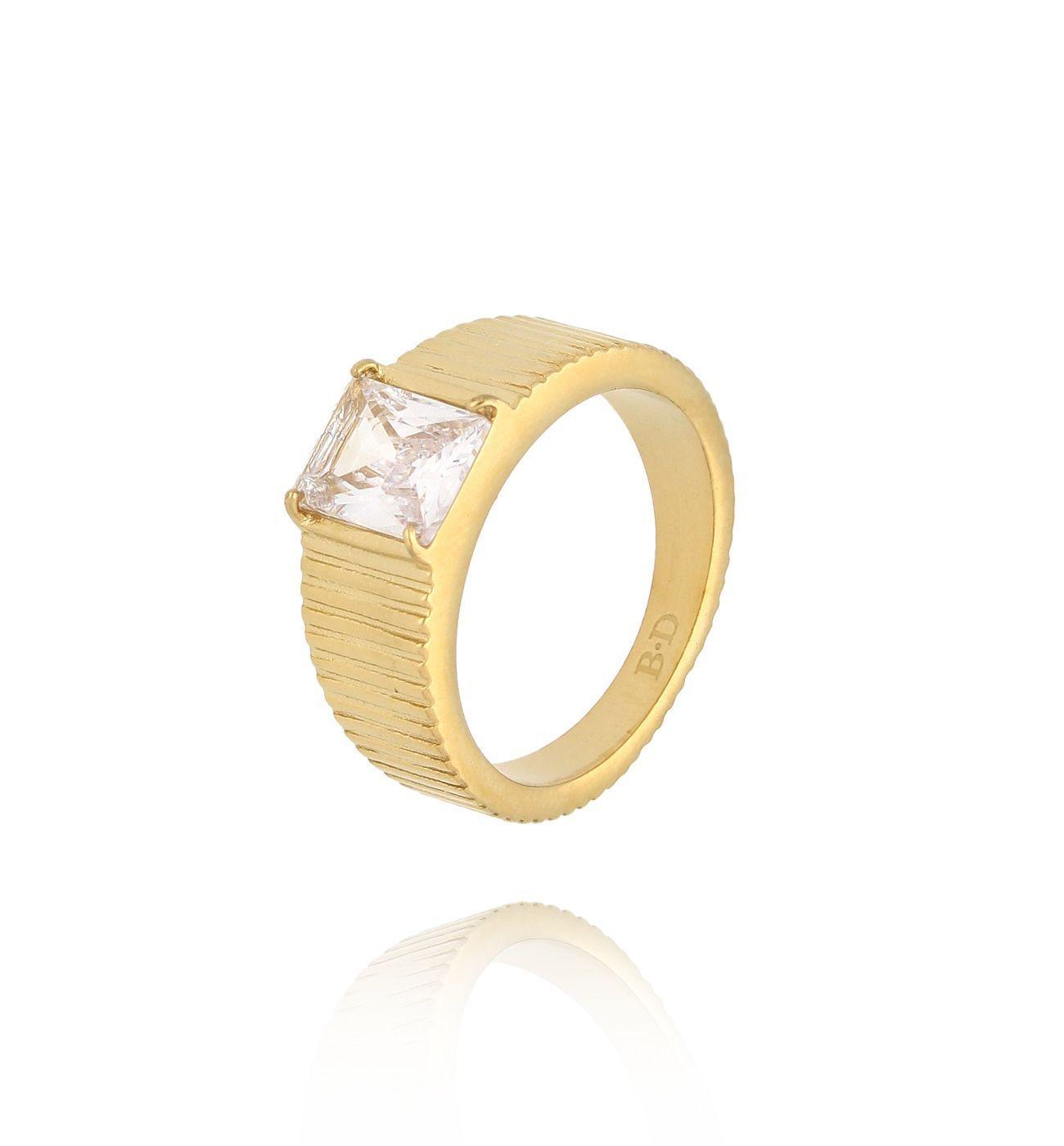 Pierścionek złoty z kryształem Sparkle Ring PSA0946 – By