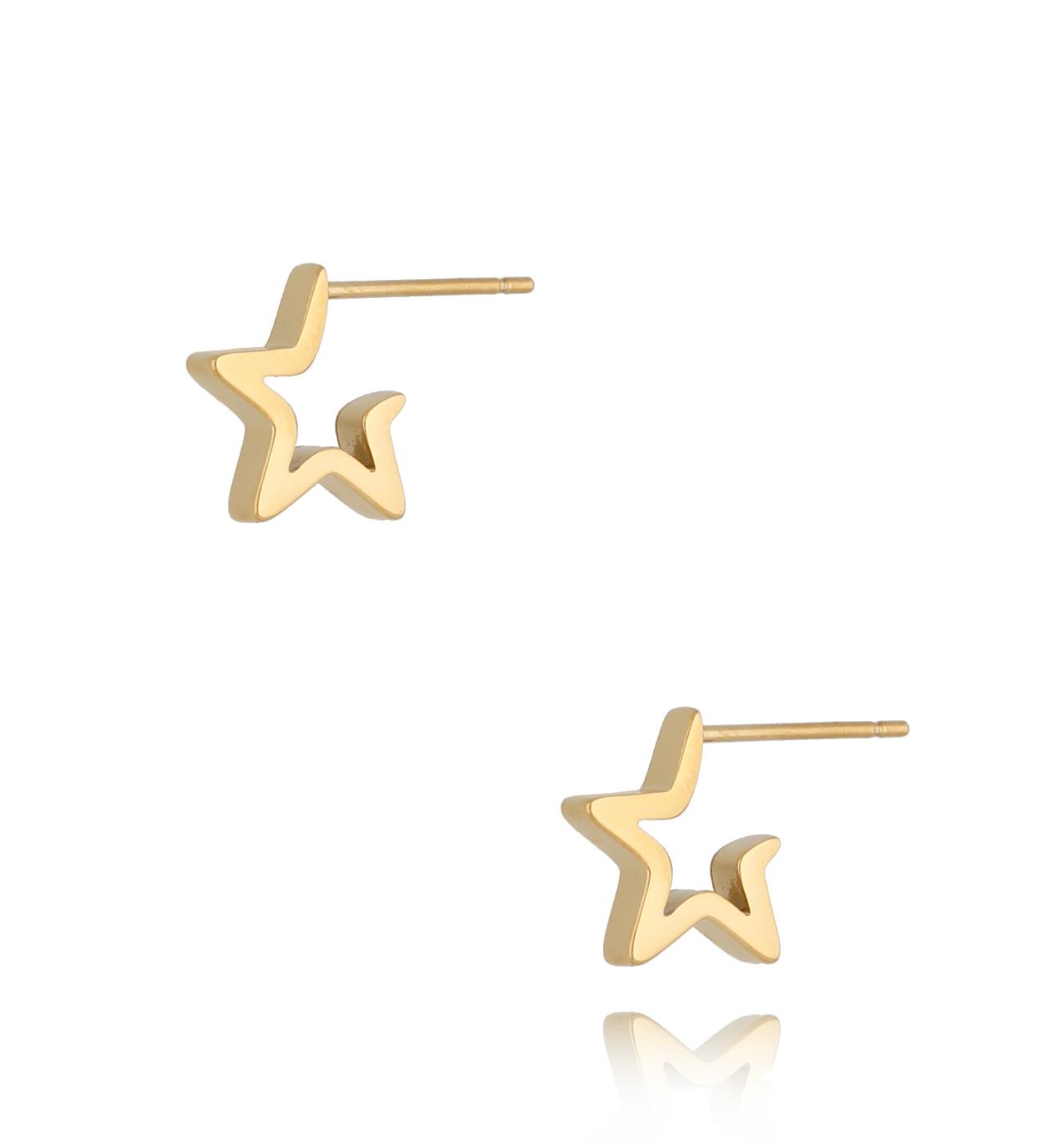 Kolczyki gwiazdki złote Cool KSA0386 – By Dziubeka