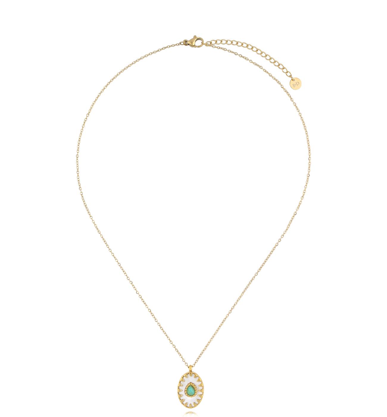 ⭐︎Bead⭐︎ Naszyjnik z zawieszką z jadeitem i masą perłową NSY0289 – By