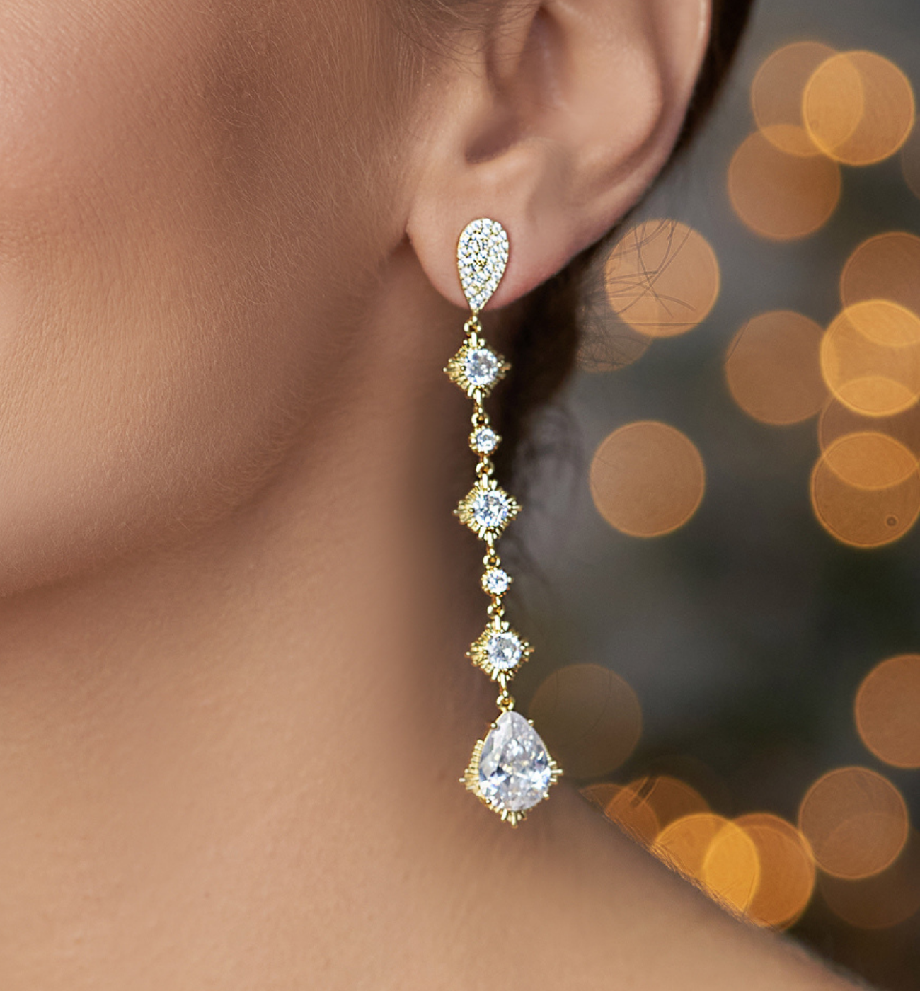 なこ✨ Kolczyki z transparentnymi kryształkami Weekend KSS1213 – By