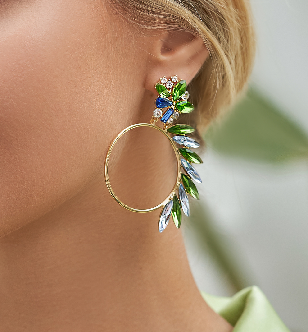 なこ✨ Kolczyki z transparentnymi kryształkami Weekend KSS1213 – By